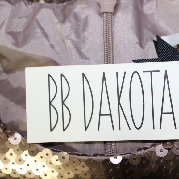 NWT BB Dakota Derora Sequin Dress (M) Champagne - Picture 7 of 8